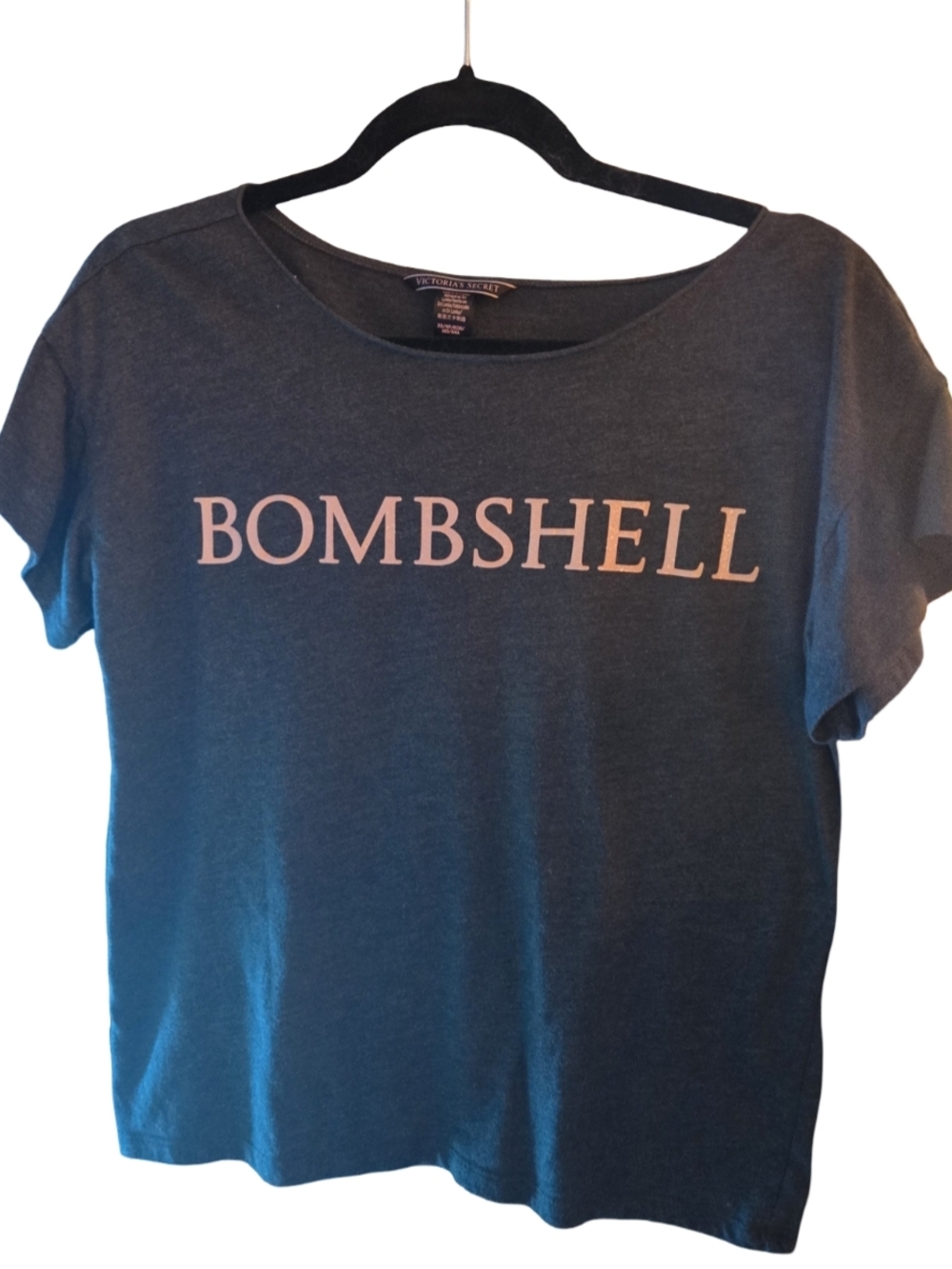 Victoria's Secret Navy Short Sleeve Tee with Pink BOMBSHELL Logo